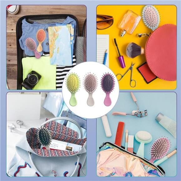 12 Pieces Mini Wet Hair Brush, Travel Detangling Brush, main image 8